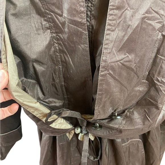 Brown/Maroon Vintage British Mist Trench Rain Coat - Picture 8 of 13